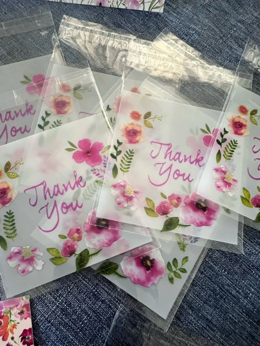 Mini 2”x 2” Floral “Thank You